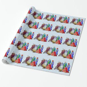 Papier Cadeau Bébé Jésus dans Manger
