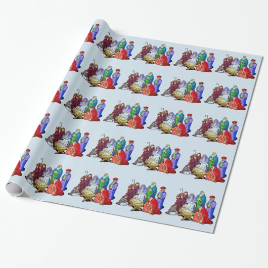 Papier Cadeau Bébé Jésus dans Manger (Déroulé)