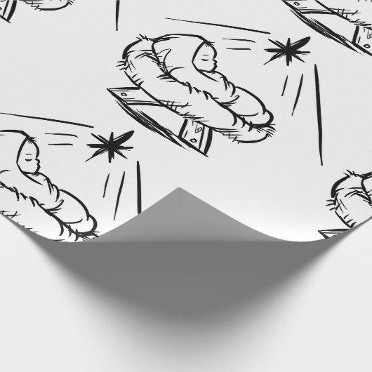 Papier Cadeau Bébé Jésus en papier enveloppant (Coin)