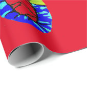 Papier Cadeau BÉBÉ JÉSUS SUR LE Papier D'Enveloppement ROUGE DE  (Coin rond)