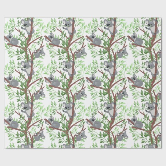 Papier Cadeau Bébé Koala Ours (Plat)