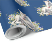 Papier Cadeau Bébé magique Unicorne Floral (Coin rond)