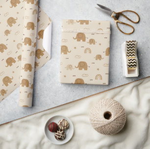 Papier Cadeau Bébé maman mignonne Eléphant Motif Enveloppement p