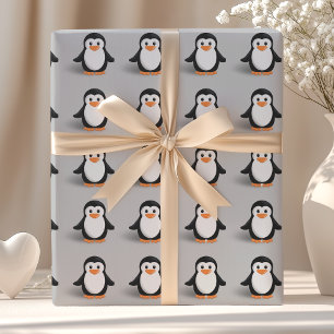 Papier Cadeau Bébé manchot mignon