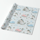Papier Cadeau Bébé Marin Bleu (Déroulé)