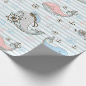 Papier Cadeau Bébé Marin Bleu (Coin)