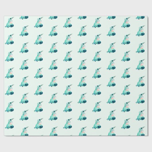 Papier Cadeau Bébé mignon âne Drôle papier enveloppant (Plat)