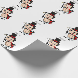 Papier Cadeau Bébé mignon avec chapeau et dessin animé de cravat