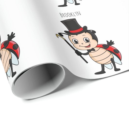 Papier Cadeau Bébé mignon avec chapeau et dessin animé de cravat (Coin rond)