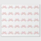 Papier Cadeau Bébé mignon Bébé rose Bow (Plat)