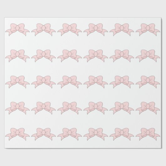 Papier Cadeau Bébé mignon Bébé rose Bow (Plat)