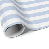 Papier Cadeau Bébé mignon bleu et blanc rayé (Coin rond)