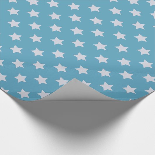 Papier Cadeau Bébé mignon bleu étoile gris clair Répéter Motif (Coin)