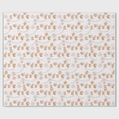 Papier Cadeau Bébé mignon Brown (Plat)