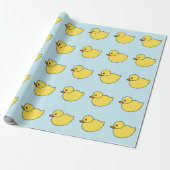 Papier Cadeau Bébé mignon Canards Jaunes Ducky Duckie Papier d'e (Déroulé)