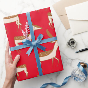 Papier Cadeau Bébé mignon cerf et famille