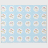 Papier Cadeau Bébé mignon Eléphant Anniversaire (Plat)