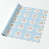Papier Cadeau Bébé mignon Eléphant Anniversaire (Déroulé)