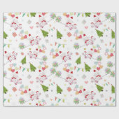 Papier Cadeau Bébé mignon éléphant et lapin Motif (Plat)