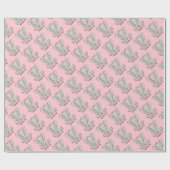 Papier Cadeau Bébé mignon éléphant rose petit nom de fille Wrapp (Plat)