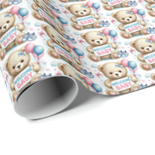Papier Cadeau Bébé mignon filles accueil bébé