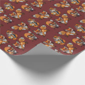 Papier Cadeau Bébé mignon Fox Motif Imprimer (Coin)