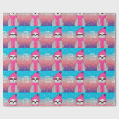 Papier Cadeau Bébé mignon, il fait froid dehors pastel de Noël p (Plat)