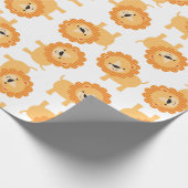 Papier Cadeau Bébé mignon Jungle Lions Enveloppement Papier (Coin)