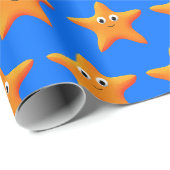Papier Cadeau Bébé mignon Motif de Starfish (Coin rond)