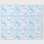 Papier Cadeau Bébé mignon Motif garçon (Plat)