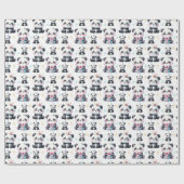 Papier Cadeau Bébé mignon Panda ours Motif blanc (Plat)