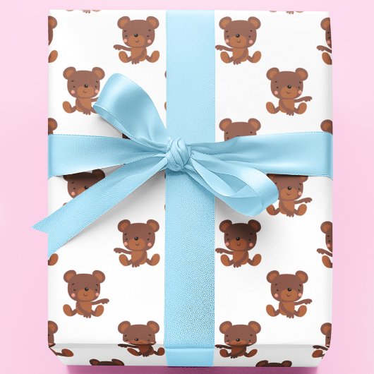 Papier Cadeau Bébé mignon Teddy Bear Motif