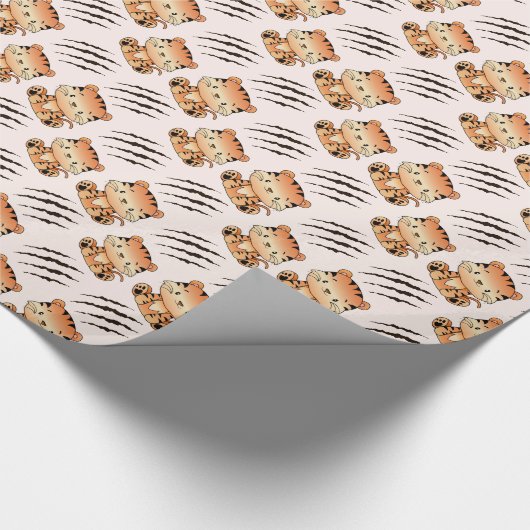 Papier Cadeau Bébé mignon Tiger Craw Scratching Anniversaire de  (Coin)