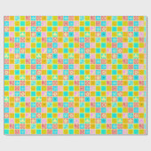 Papier Cadeau Bébé Motif coloré amusant (Plat)