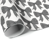 Papier Cadeau Bébé Noeud Noir ou Baby Shower, Fête d'Anniversair (Coin rond)