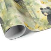 Papier Cadeau Bébé Ours Sexe Neutre (Coin rond)