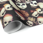 Papier Cadeau Bébé peint - chefs de poupée (Coin rond)