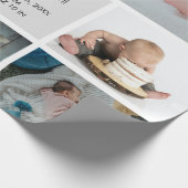 Papier Cadeau Bébé Photo Collage Nom de conservation Date de nai (Coin)