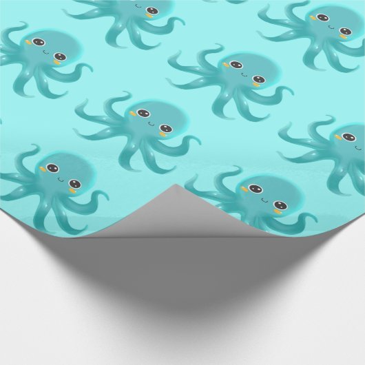 Papier Cadeau Bébé pieuvre mignon (Coin)