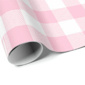 Papier Cadeau Bébé Pink Buffalo Check (Coin rond)