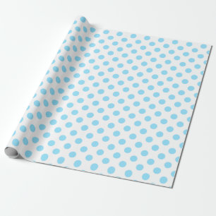 Papier Cadeau Bébé pois bleu et blanc