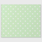 Papier Cadeau Bébé Pois verts (Plat)