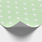 Papier Cadeau Bébé Pois verts (Coin)