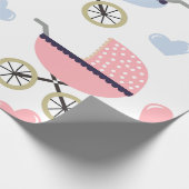 Papier Cadeau Bébé. Poussettes. (Coin)