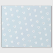 Papier Cadeau BÉBÉ PRINTEMPS COEURS mignons pieds blancs bleus (Plat)