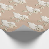 PAPIER CADEAU BÉBÉ PUFY LAMB SHEEP TEXTILE ART CARTOON CUT BEAUC (Coin)