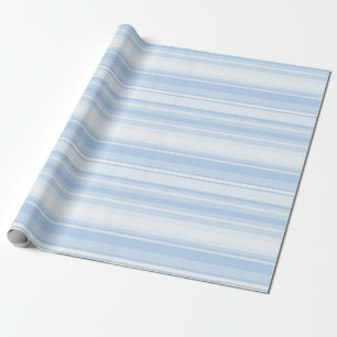 Papier Cadeau Bébé rayures bleues
