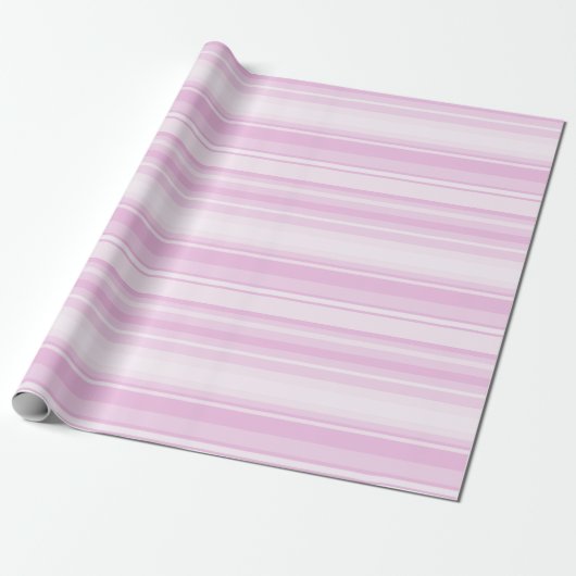 Papier Cadeau Bébé rayures roses (Déroulé)