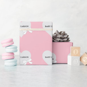 Papier Cadeau Bébé rose arroser douche Party personnalisée