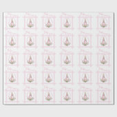 Papier Cadeau Bébé rose Baby shower d'amour (Plat)